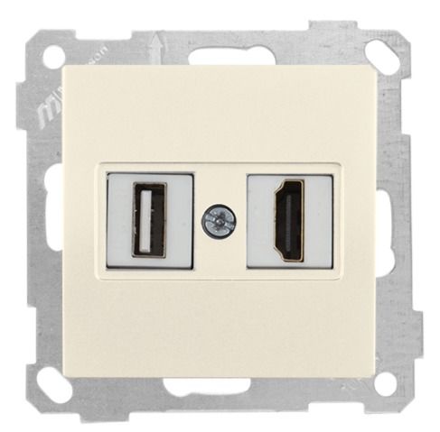 Mutlusan Mek+Tuş Data Prizi 1*Usb/1*Hdmı Krem - 2100 459 0102
