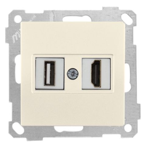 Mutlusan Mek+Tuş Data Prizi 1*Usb/1*Hdmı Krem - 2100 459 0102