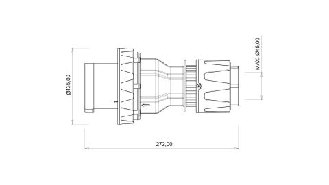 Bemis  4/160A. Düz Fiş IP67 BC1-8504-7011