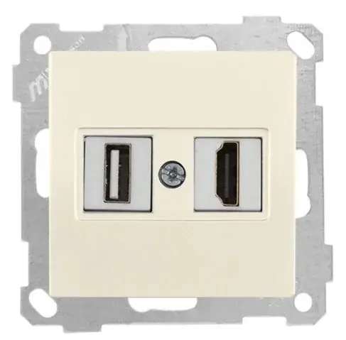 Mutlusan Mek+Tuş Data Prizi 1*Usb/1*Hdmı Krem - 2100 459 0102