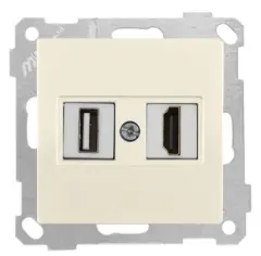 Mutlusan Mek+Tuş Data Prizi 1*Usb/1*Hdmı Krem - 2100 459 0102