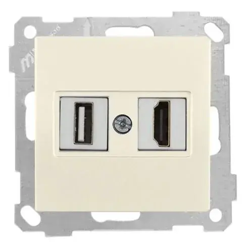 Mutlusan Mek+Tuş Data Prizi 1*Usb/1*Hdmı Krem - 2100 459 0102