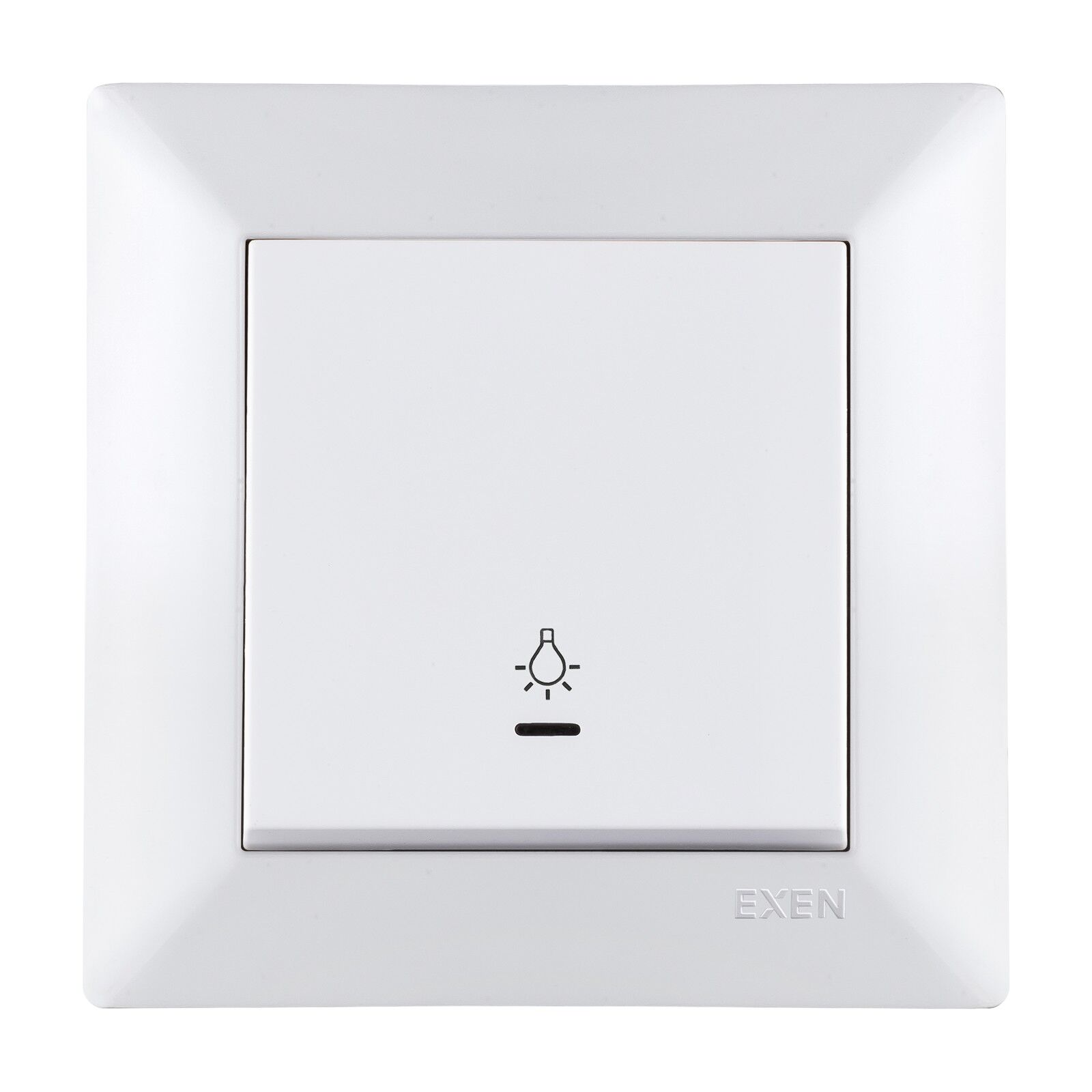 Exen Odak Beyaz Isikli Light Anahtari Komple Takim