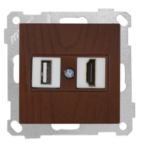 Mutlusan Mek+Tuş Data Prizi 1*Usb/1*Hdmı Ceviz - 2100 459 0157