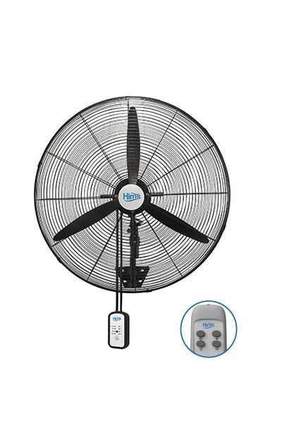 Hims HEF-DK650 190W 65 cm Siyah 3 Kanat Kumandali Sanayi Tipi Duvar Vantilatörü