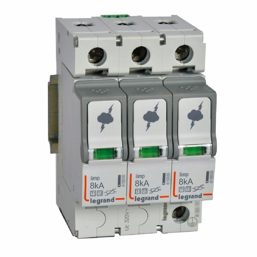Legrand  Ana dağıtım panosu için parafudr Tip1 - Tip 2 veya B + C tipi 3 kutup Up:1.3kV  LEG-412252