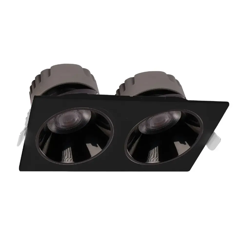 ACK 2X10W Sıva Altı Kare Downlıght Siyah 3000K AD10-01601