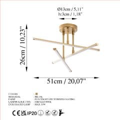 Aydinlatmadunyam Plafonyer Gold Ledflower-13650