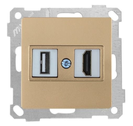 Mutlusan Mek+Tuş Data Prizi 1*Usb/1*Hdmı Antik Altın - 2100 459 0180