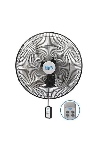 Hims HEF-DK500 130W 50 cm Siyah 3 Kanat Kumandali Sanayi Tipi Duvar Vantilatörü