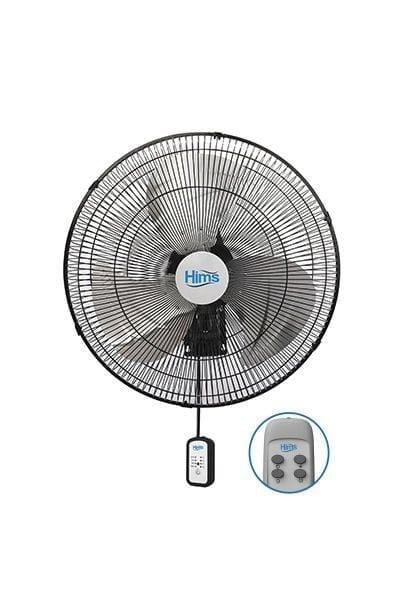 Hims HEF-DK500 130W 50 cm Siyah 3 Kanat Kumandali Sanayi Tipi Duvar Vantilatörü