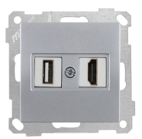 Mutlusan Mek+Tuş Data Prizi 1*Usb/1*Hdmı İnox - 2100 459 0182