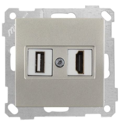 Mutlusan Mek+Tuş Data Prizi 1*Usb/1*Hdmı Titanyum - 2100 459 0183