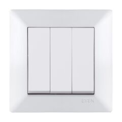 Exen Odak Beyaz Üçlü Anahtar Komple Takim