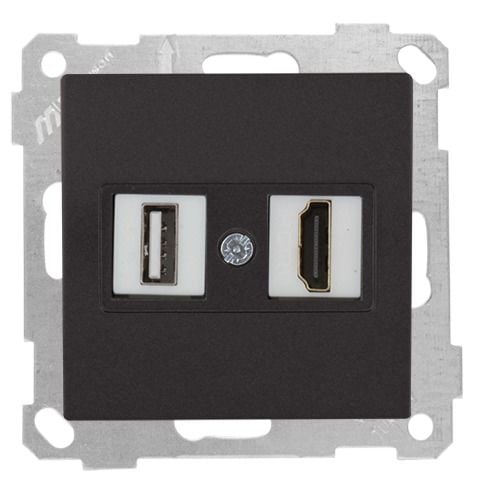 Mutlusan Mek+Tuş Data Prizi 1*Usb/1*Hdmı Siyah - 2100 459 0184