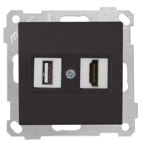 Mutlusan Mek+Tuş Data Prizi 1*Usb/1*Hdmı Siyah - 2100 459 0184