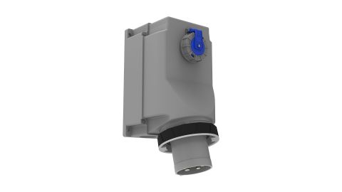 Bemis  4/160A. 90° Eğik 1/16A. Makine Prizli Duvar Fişi IP67 BC1-8504-7238