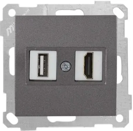 Mutlusan Mek+Tuş Data Prizi 1*Usb/1*Hdmı Füme - 2100 459 0195