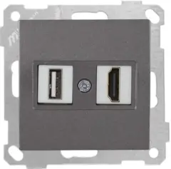 Mutlusan Mek+Tuş Data Prizi 1*Usb/1*Hdmı Füme - 2100 459 0195