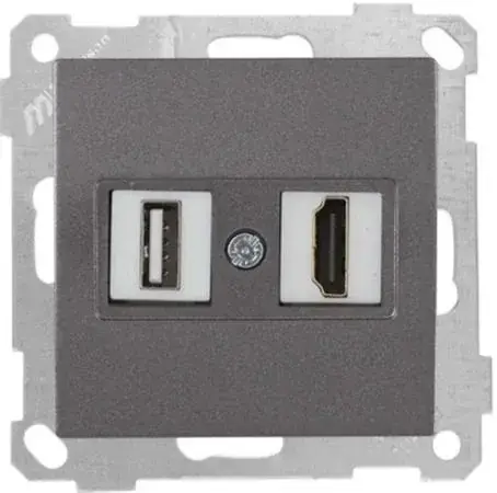 Mutlusan Mek+Tuş Data Prizi 1*Usb/1*Hdmı Füme - 2100 459 0195