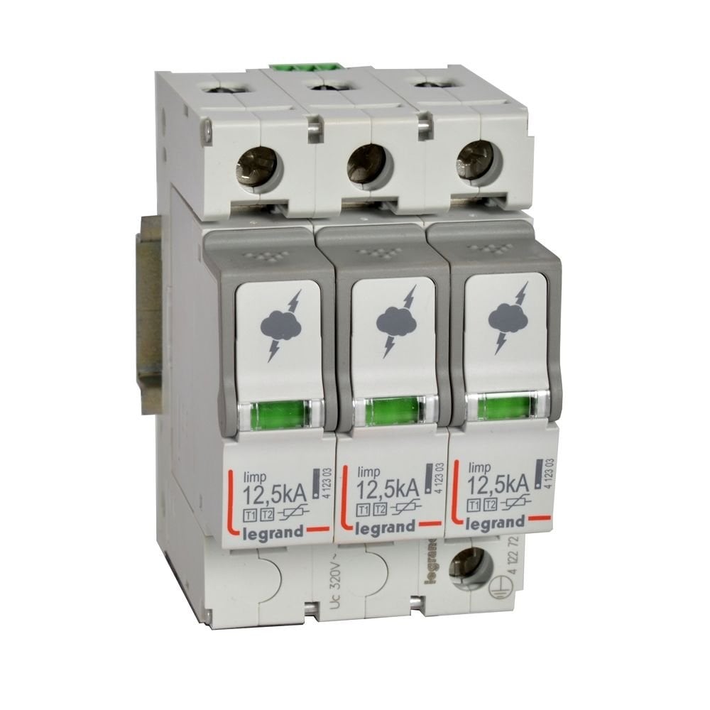 Legrand  Ana dağıtım panosu için parafudr Tip1 - Tip 2 veya B + C tipi 3 kutup Up:1.5kV  LEG-412272