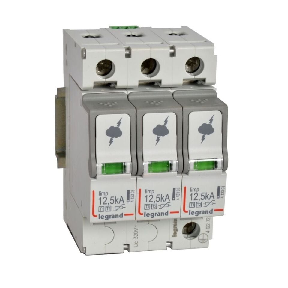Legrand  Ana dağıtım panosu için parafudr Tip1 - Tip 2 veya B + C tipi 3 kutup Up:1.5kV  LEG-412272