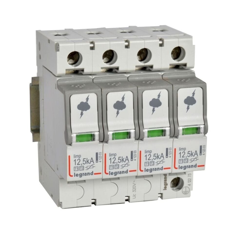 Legrand  Ana dağıtım panosu için parafudr Tip1 - Tip 2 veya B + C tipi 4 kutup Up:1.5kV  LEG-412273