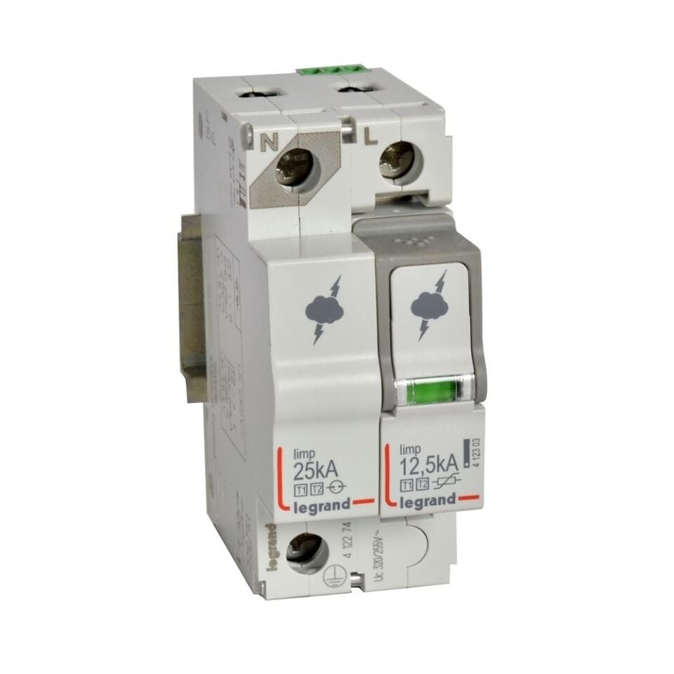 Legrand  Ana dağıtım panosu için parafudr Tip1 - Tip 2 veya B + C tipi 1K + N  Up:1.5kV  LEG-412274