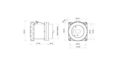 Bemis  5/160A. Makine Priz IP67 BC1-8505-7413