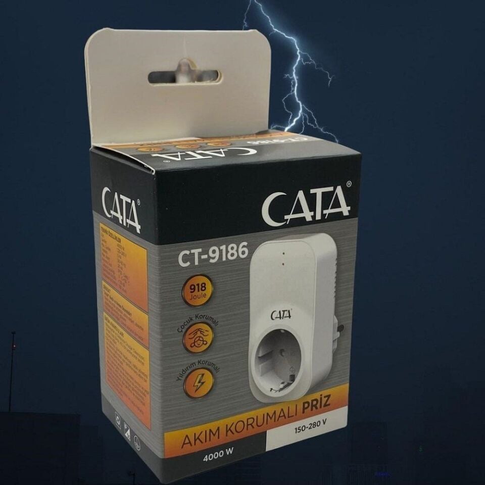 Cata Akim Korumali Tekli Toprakli Priz ct-9196