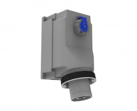 Bemis  5/160A. 90° Eğik 1/16A. Makine Prizli Duvar Fişi IP67 BC1-8505-7238