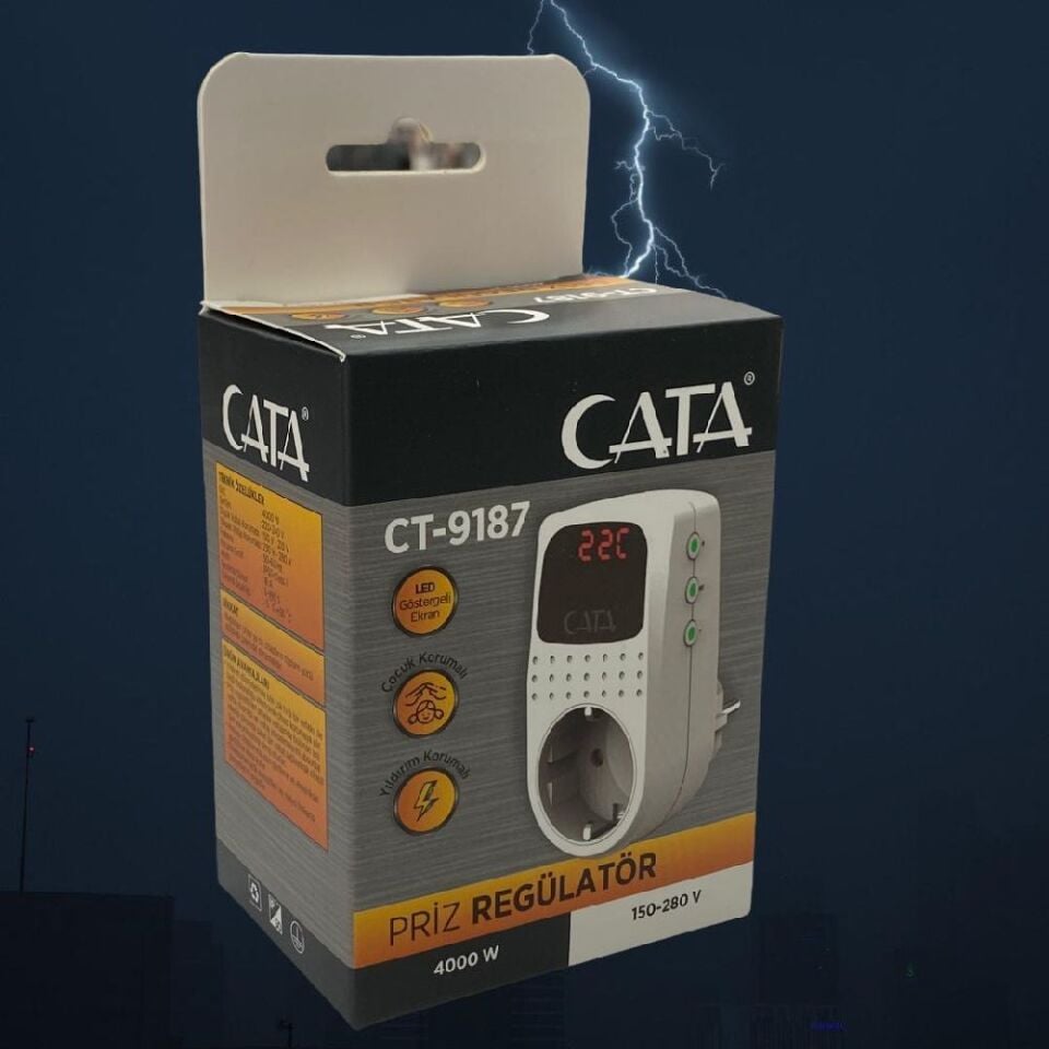 Cata Akim Korumali Tekli Toprakli Priz Regülatör ct-9197