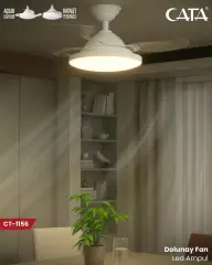 Cata Ct-1156 Dolunay Fan Led Ampul  Hayalet Pervaneli Beyaz