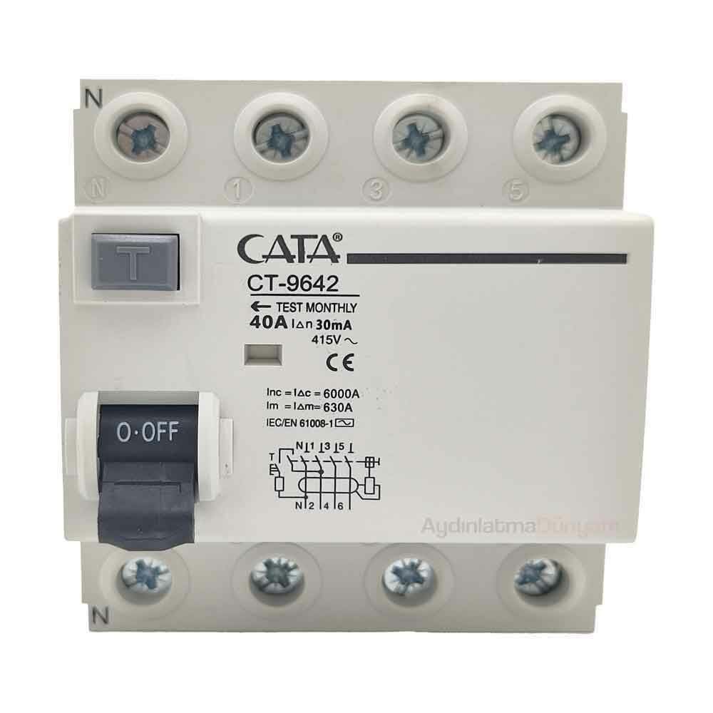 Cata 3X40 30 MA Trifaze Kaçak Akım Rolesi  CT-9642