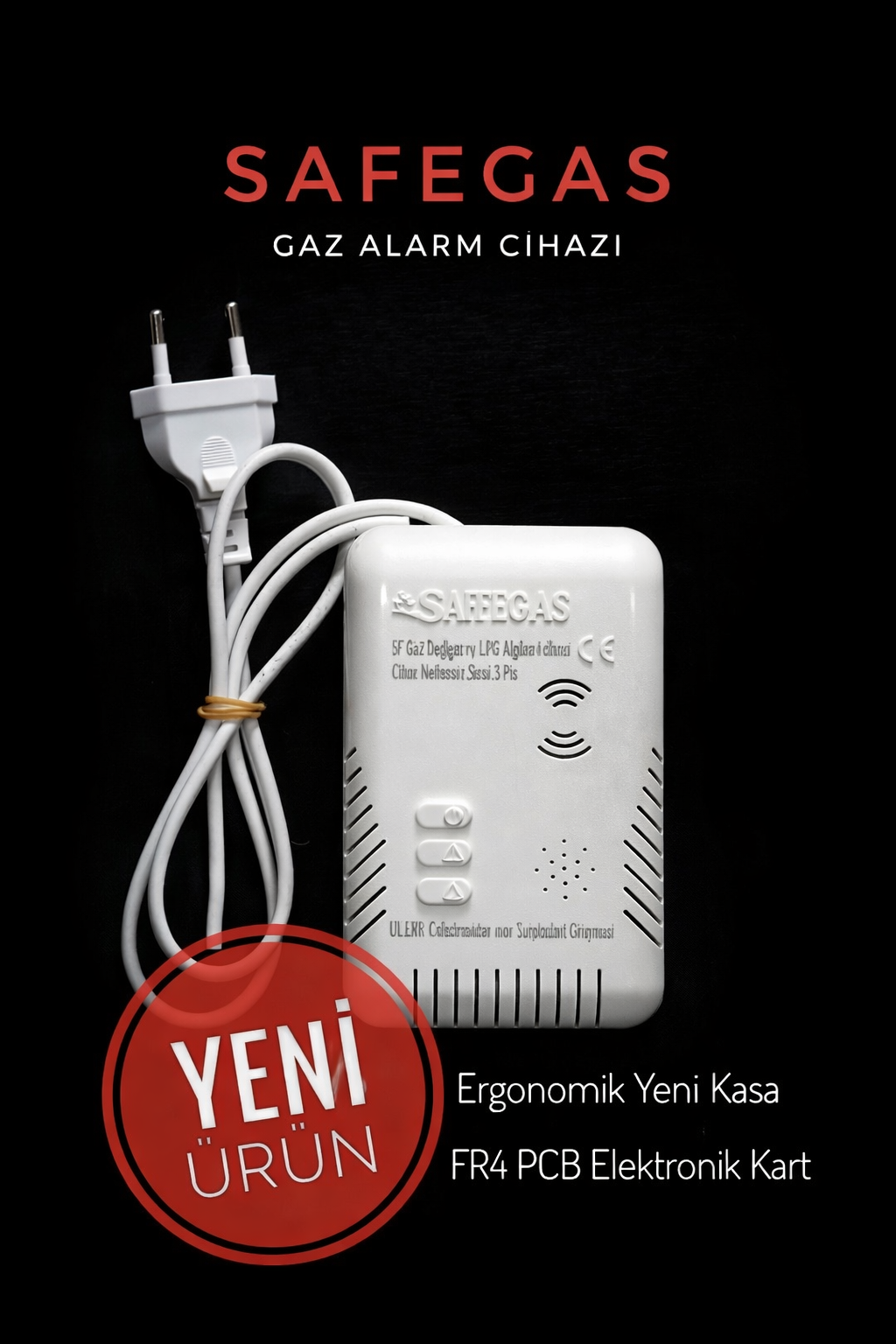 SAFEGAS SG-03 Gaz Alarm Cihazı (GAZMER VE CE ONAYLIDIR)