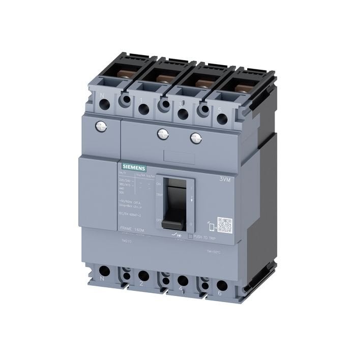 Siemens Sentron 3Vm Kompakt Tip Termik Manyetik Güç Şalteri; 3Vm11; 25Ka; Sabit Termik; Sabit Manyetik; 160A; 4 Kutuplu 3VM1116-3ED42-0AA0
