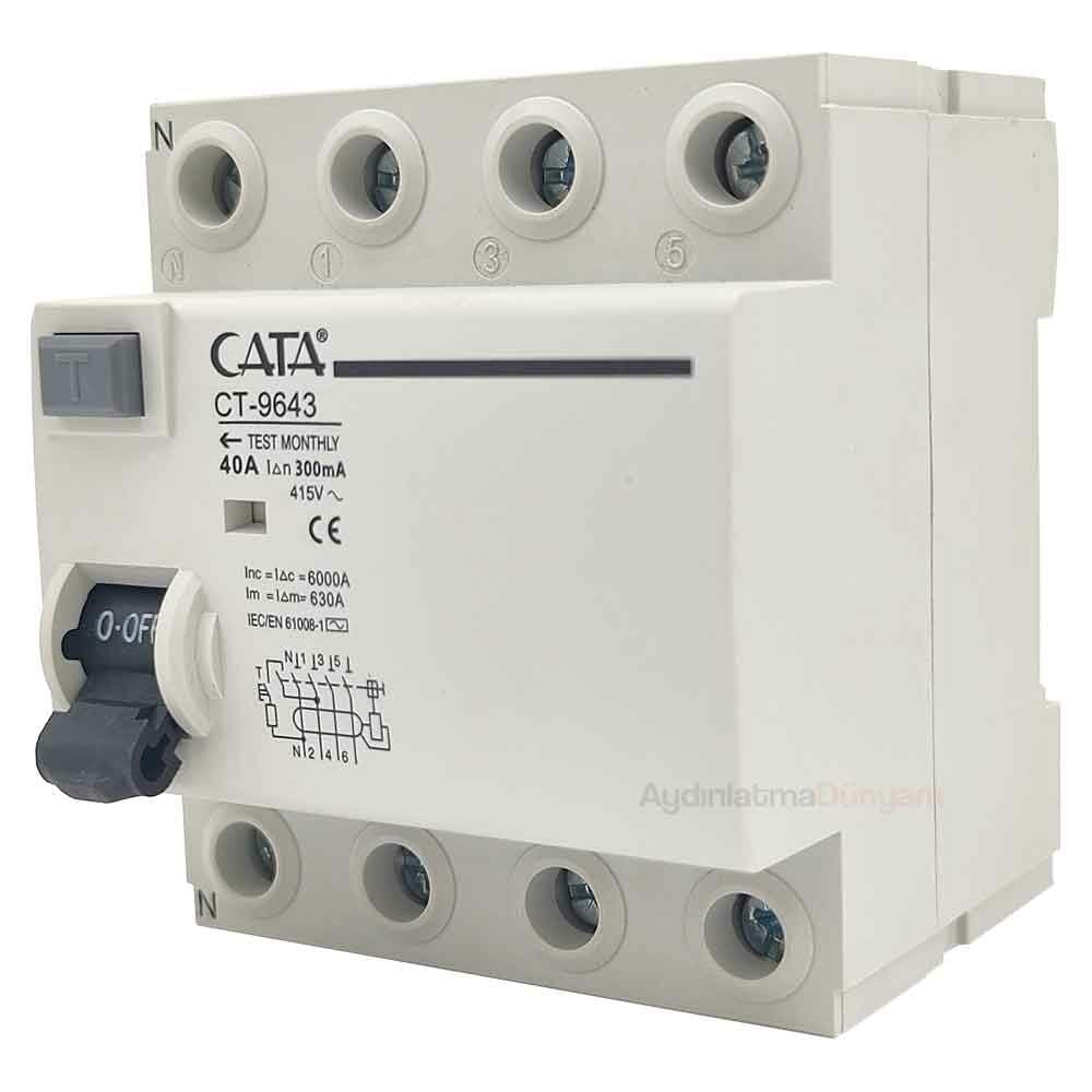 Cata 3X40 300 MA Trifaze Kaçak Akım Rolesi  CT-9643