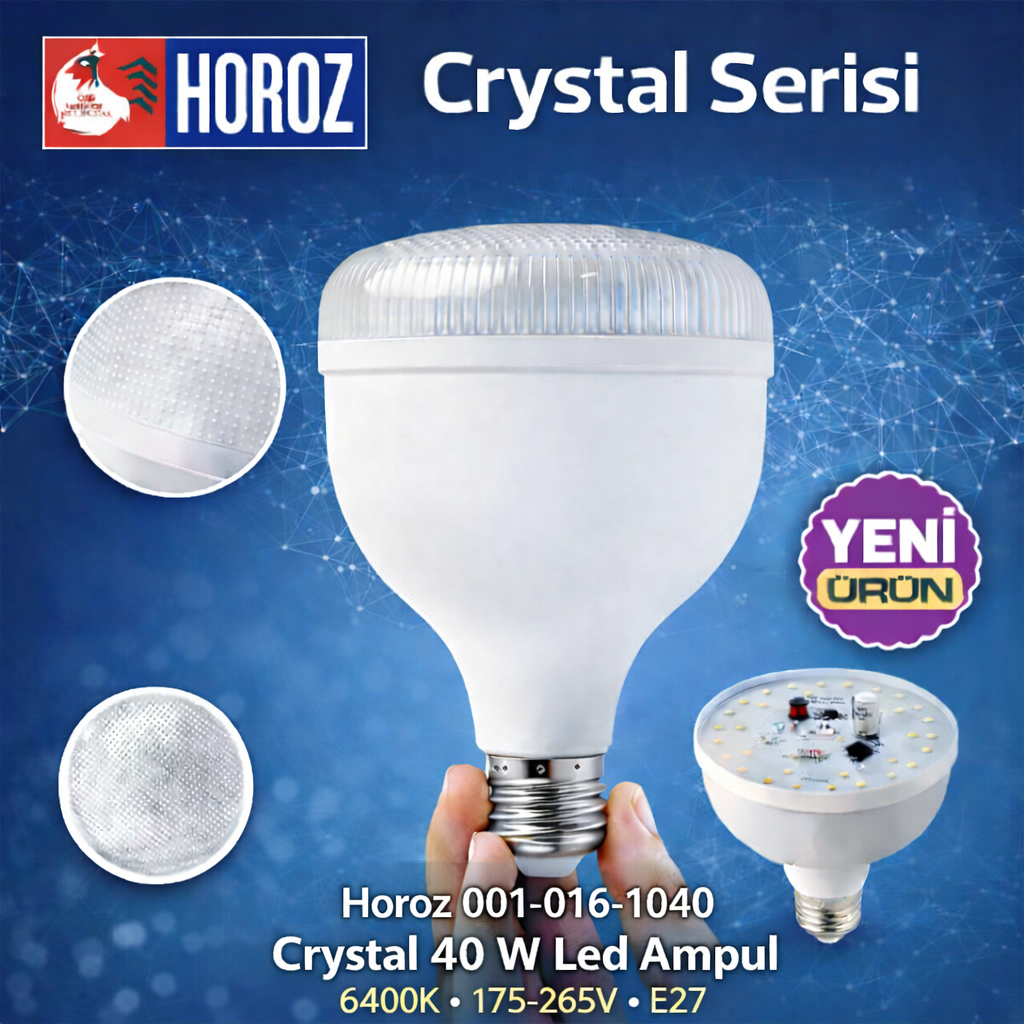 Horoz 001-016-1040 Crystal 40 W Led Ampul 6400K 175-265V E27