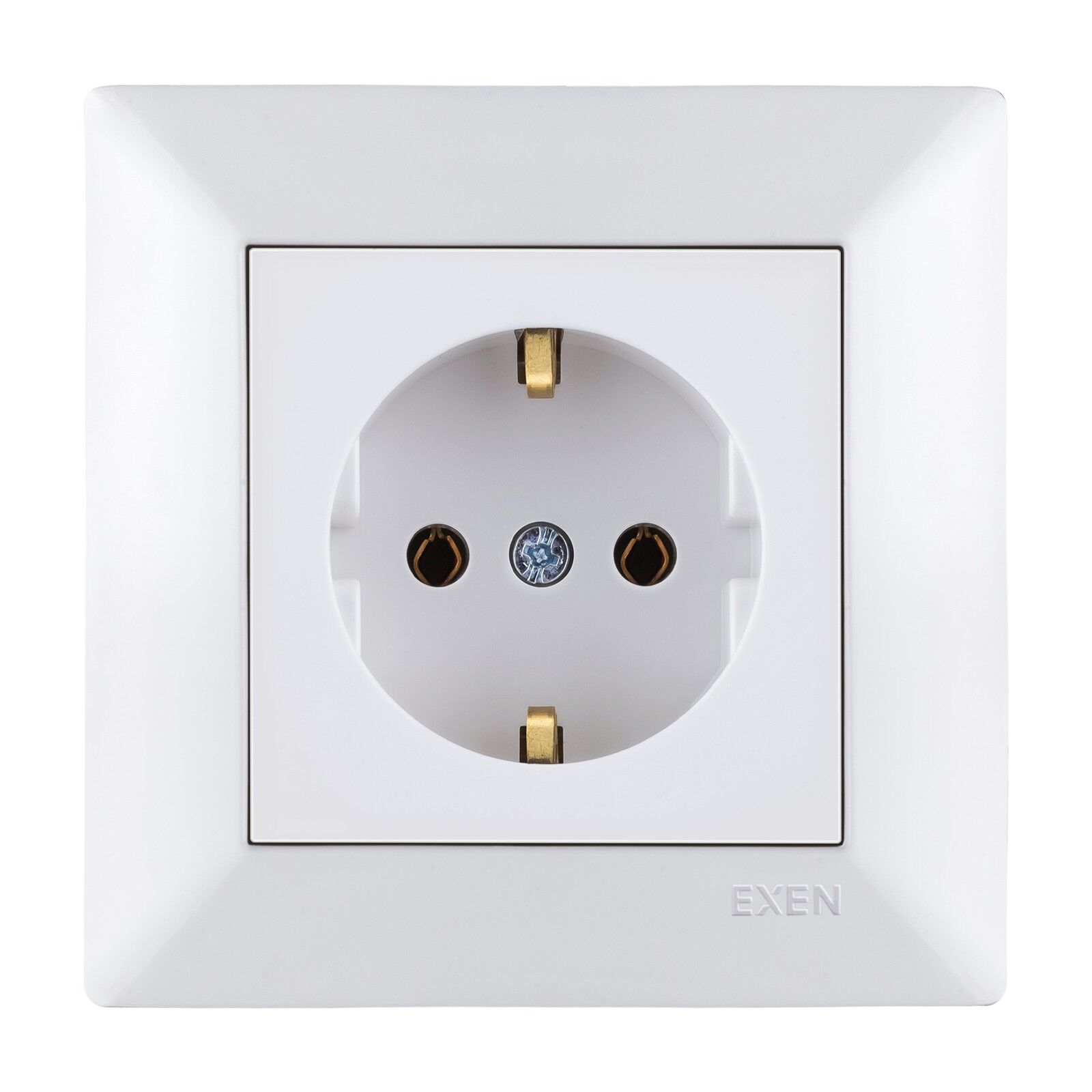 Exen Odak Beyaz Toprakli Priz Komple Takim