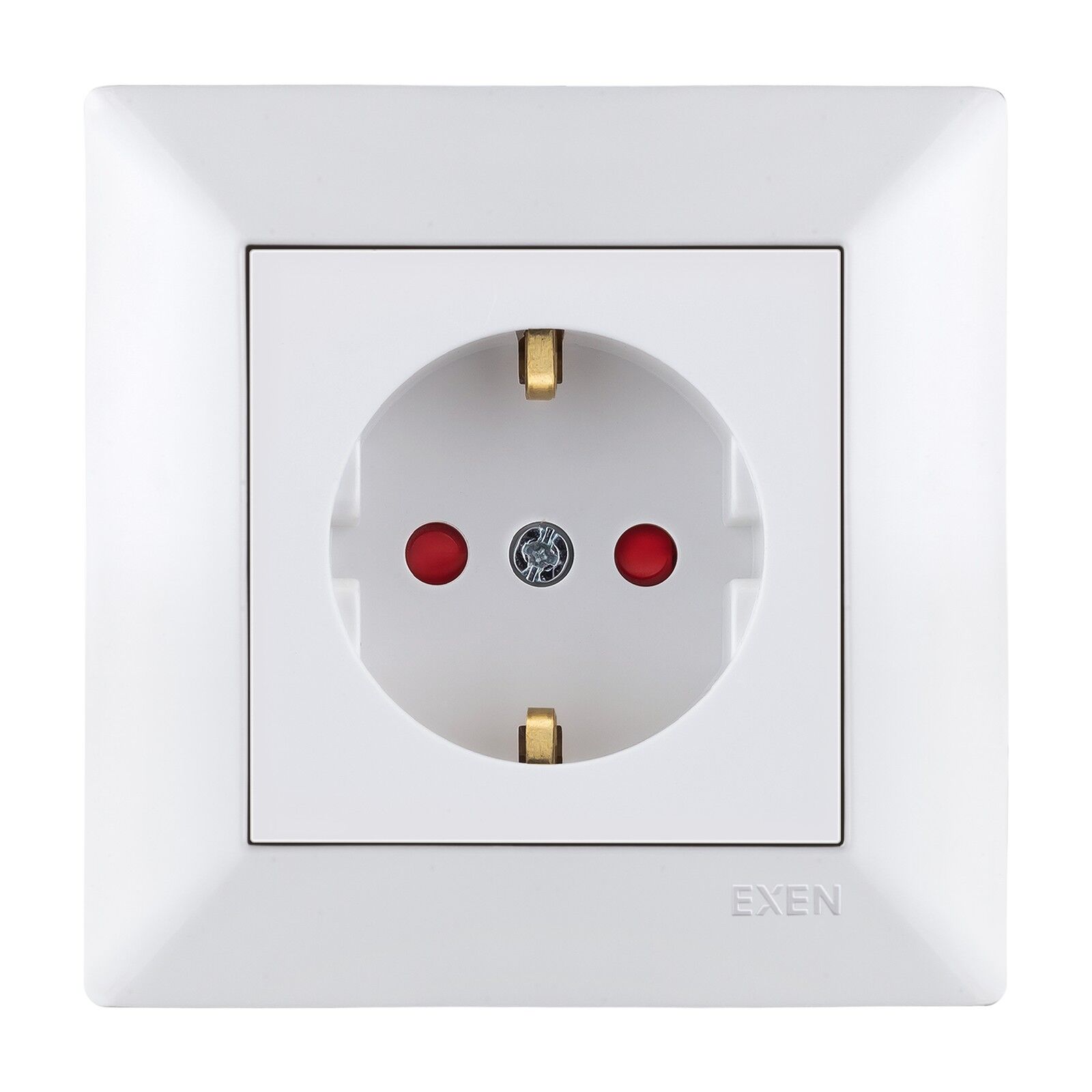 Exen Odak Beyaz Çocuk Korumali Toprakli Priz Komple Takim