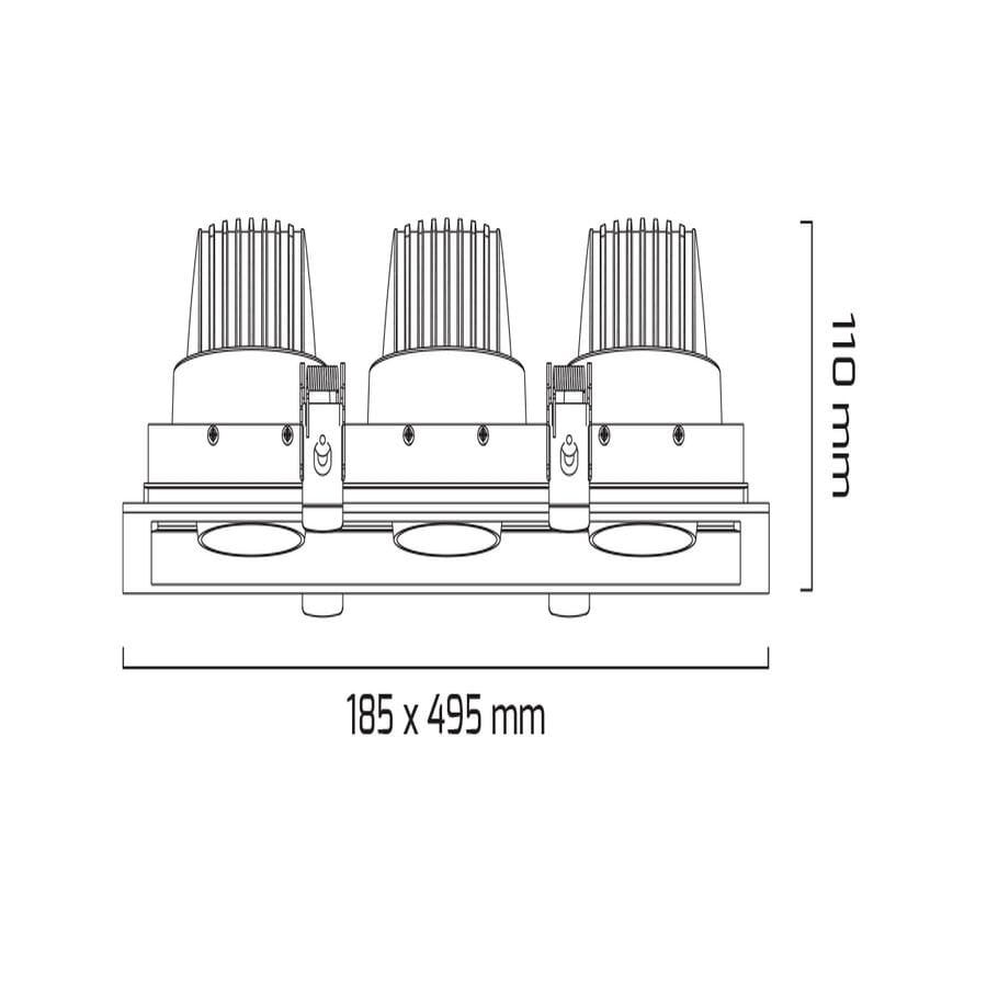 Goya Gy 3073 Siyah Kasa 3X36W 35° 6500K Sıva Altı Cob Led Armatür