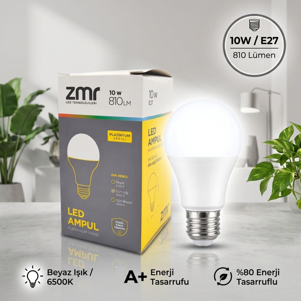 ZMR 10W Led Ampul E27 6500K