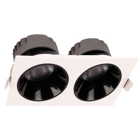 ACK 2X18W Sıva Altı Kare Downlıght Beyaz 3000K AD10-02600