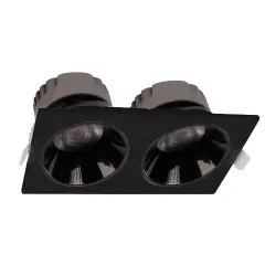 ACK 2X18W Sıva Altı Kare Downlıght Siyah 3000K AD10-02601
