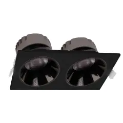 ACK 2X18W Sıva Altı Kare Downlıght Siyah 3000K AD10-02601