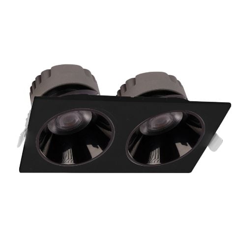 ACK 2X18W Sıva Altı Kare Downlıght Siyah 3000K AD10-02601
