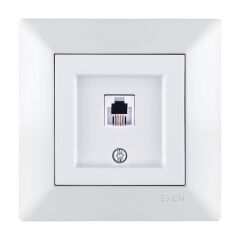 Exen Odak Beyaz Nümeris Telefon Prizi (Rj11 Kablolu) Komple Takim