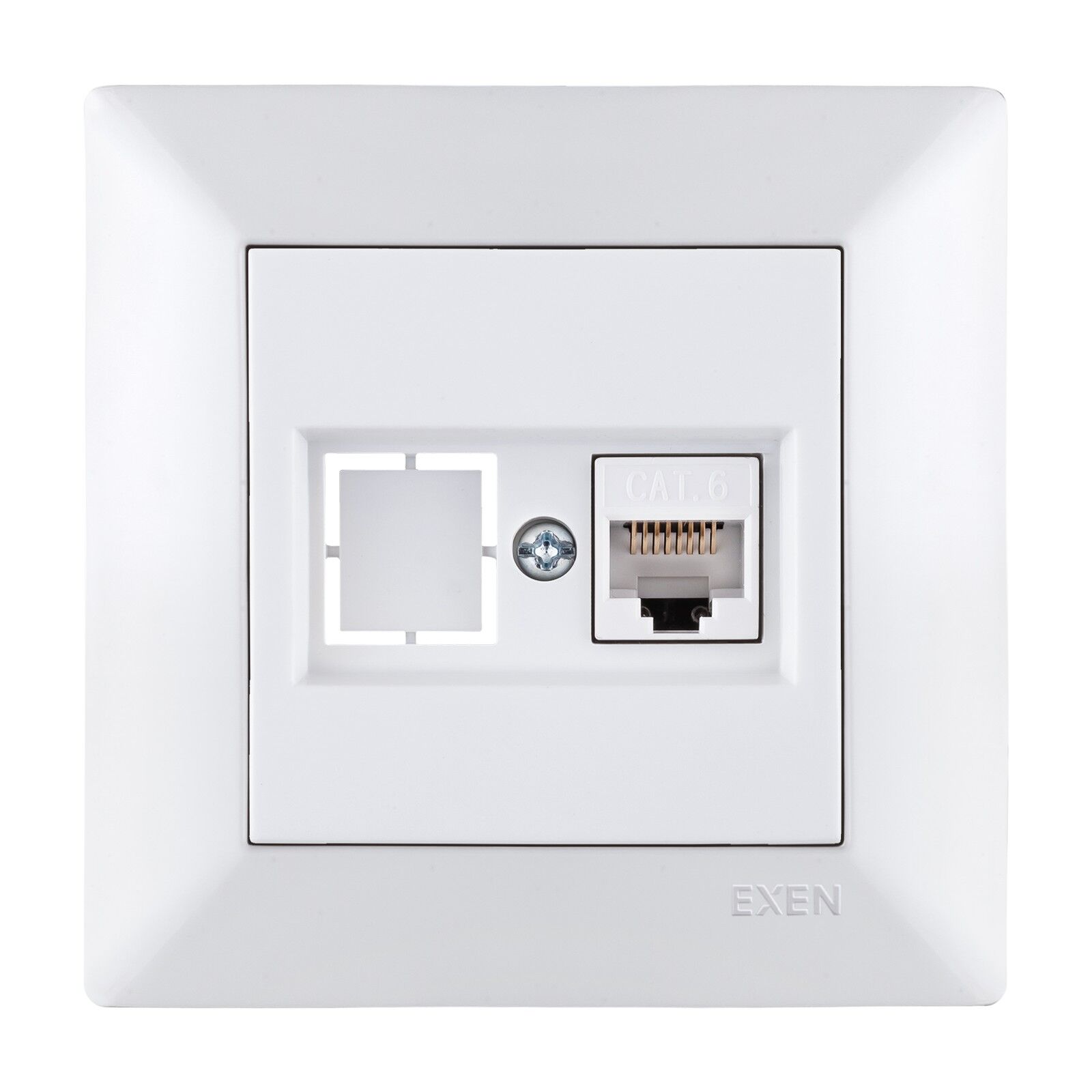 Exen Odak Beyaz Tekli Data Prizi Cat6 Komple Takim