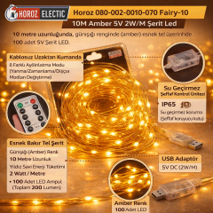 Horoz 080-002-0010-070 Fairy-10 10M Amber 5V 2W/M Serit Led