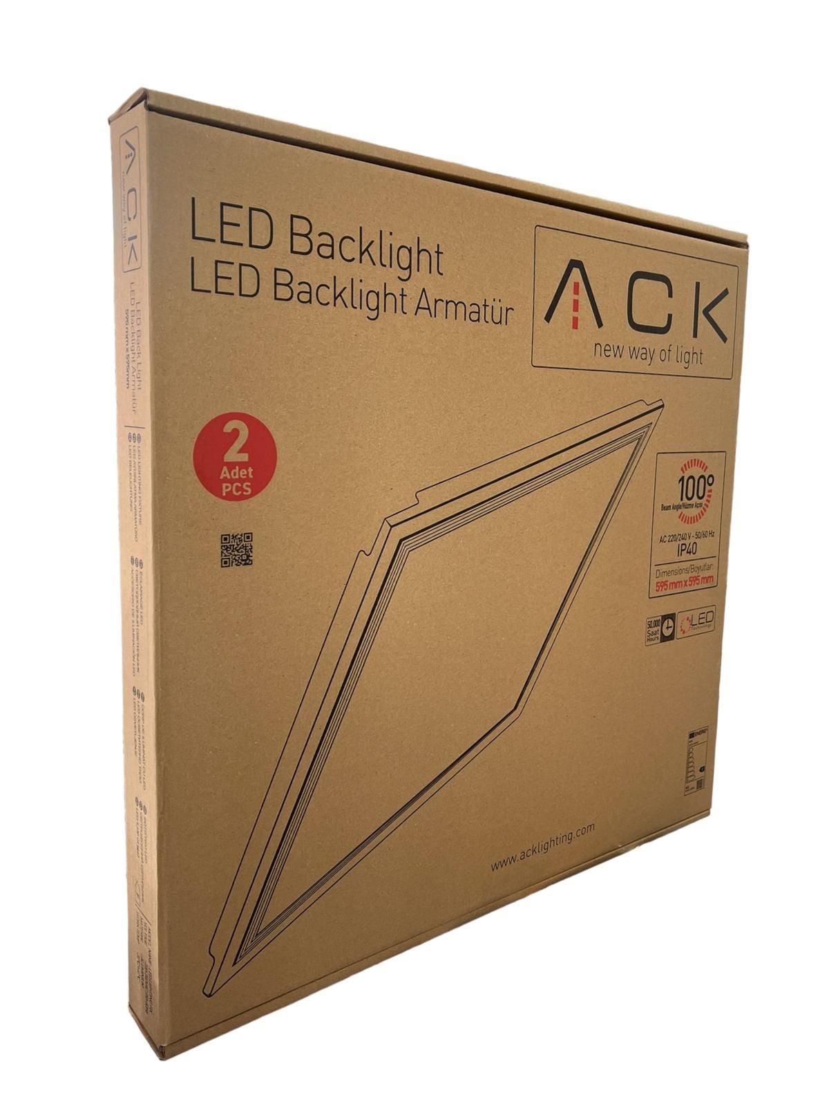 ACK 595Mmx595Mm 42W Beyaz 6500K Sıva Altı Backlıght Led Panel AP20-46630
